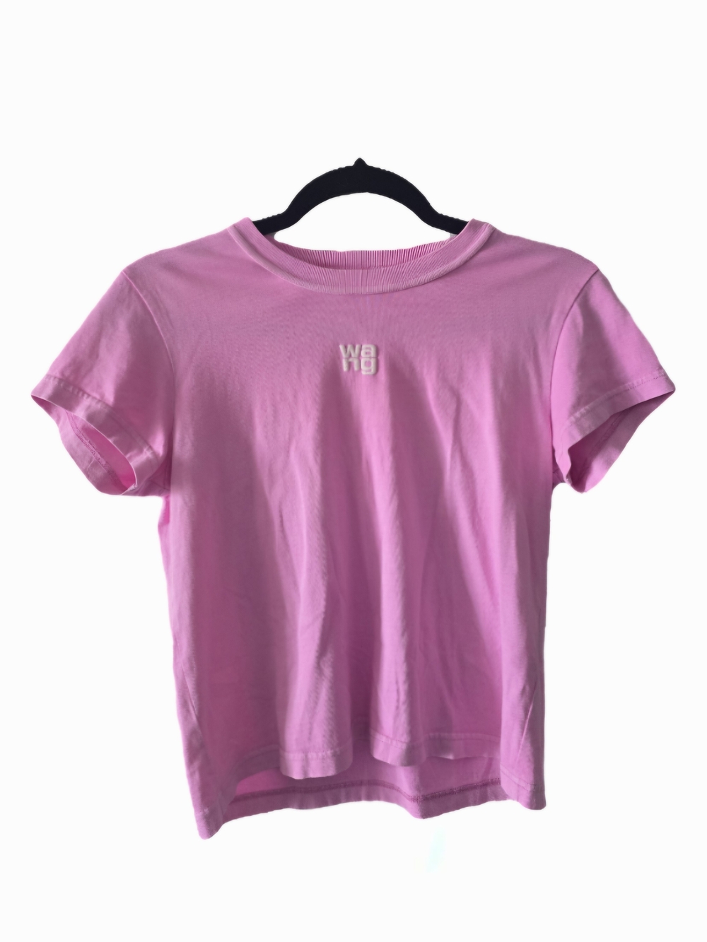 Alexander Wang Pink Logo Crop Tee